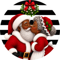 Thumbnail for Mr and Mrs Clause Santa 18" Wood Door Hanger - DECOE-5556-DH
