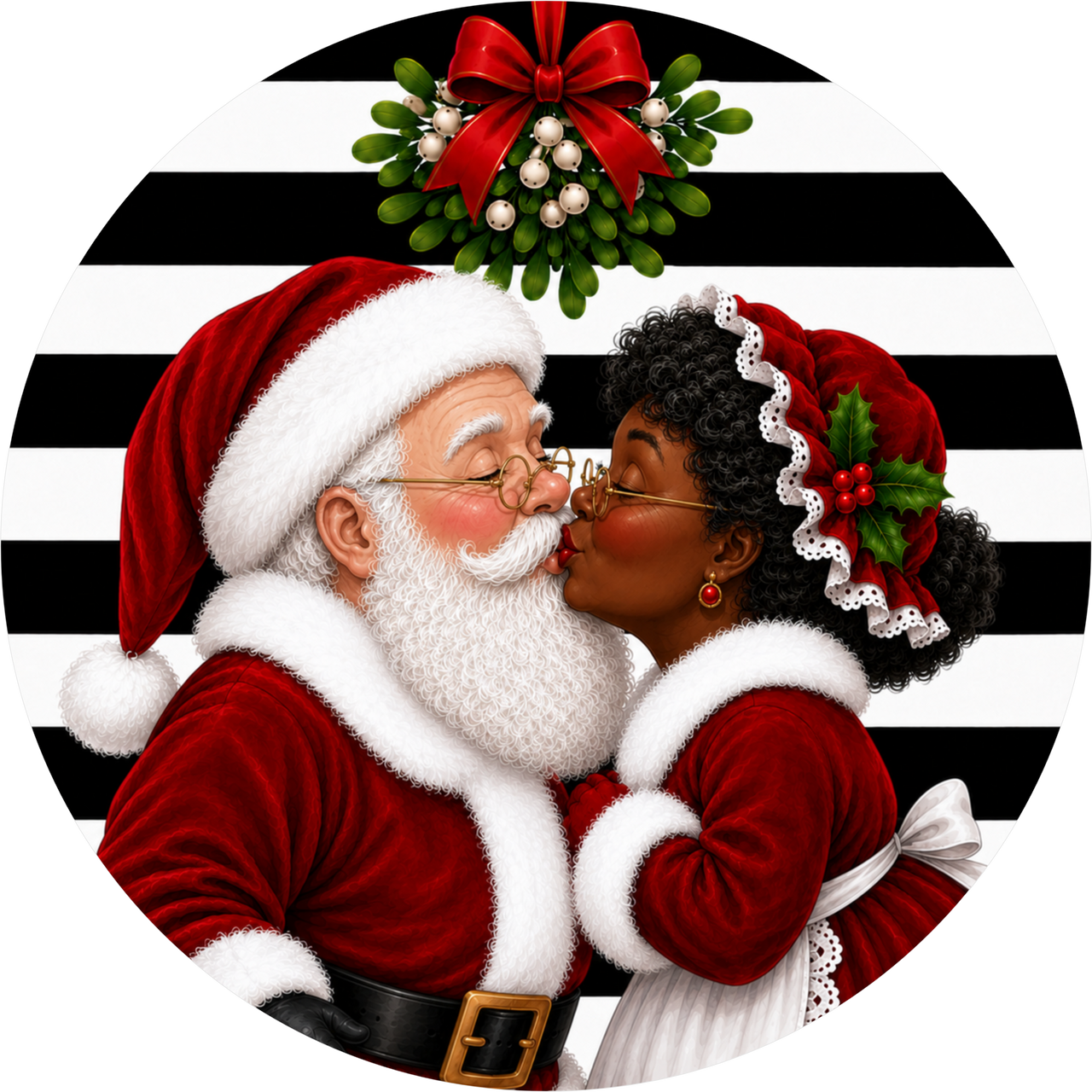 Mr and Mrs Clause Santa 18" Wood Door Hanger - DECOE-5557-DH