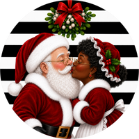 Thumbnail for Mr and Mrs Clause Santa 18" Wood Door Hanger - DECOE-5557-DH