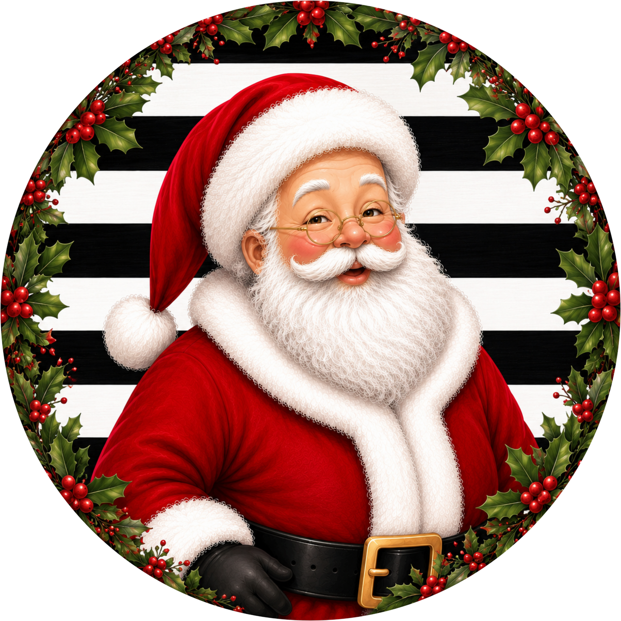 Santa Christmas 18" Wood Door Hanger - DECOE-5558-DH