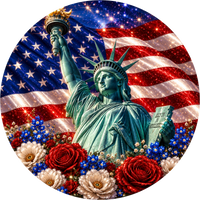 Thumbnail for Patriotic America 250 10" Wood Wreath Sign - DECOE-5560-D