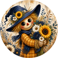 Thumbnail for Scarecrow Fall 18" Wood Door Hanger - DECOE-5562-DH