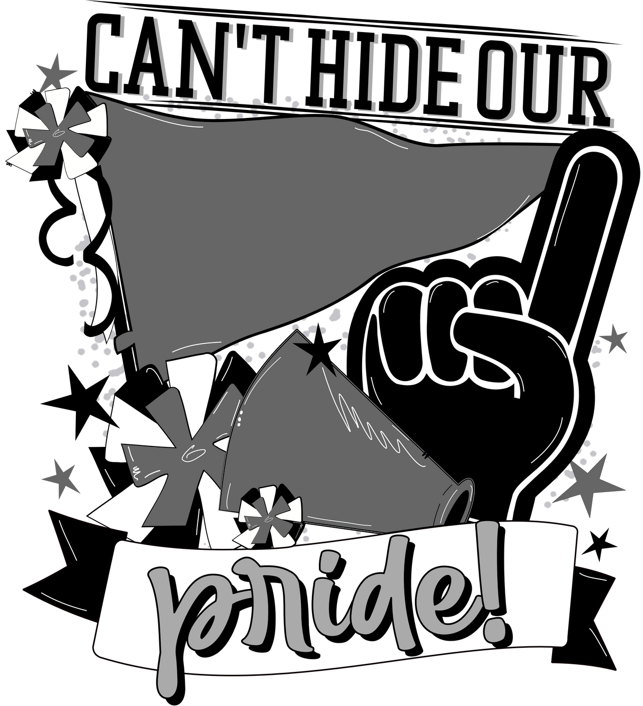 School Pride Black and Dark Grey 22" Wood Door Hanger - DECOE-W-904907-DH
