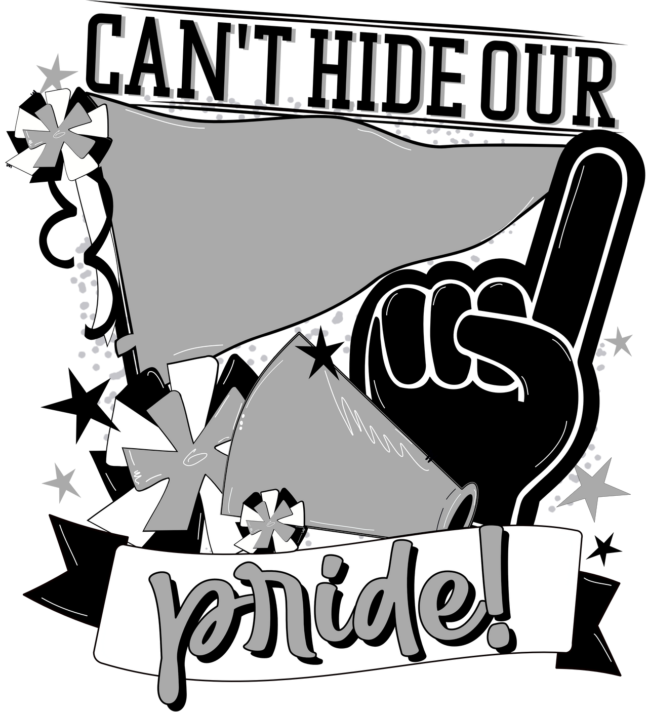School Pride Black and Light Grey 22" Wood Door Hanger - DECOE-W-904909-DH