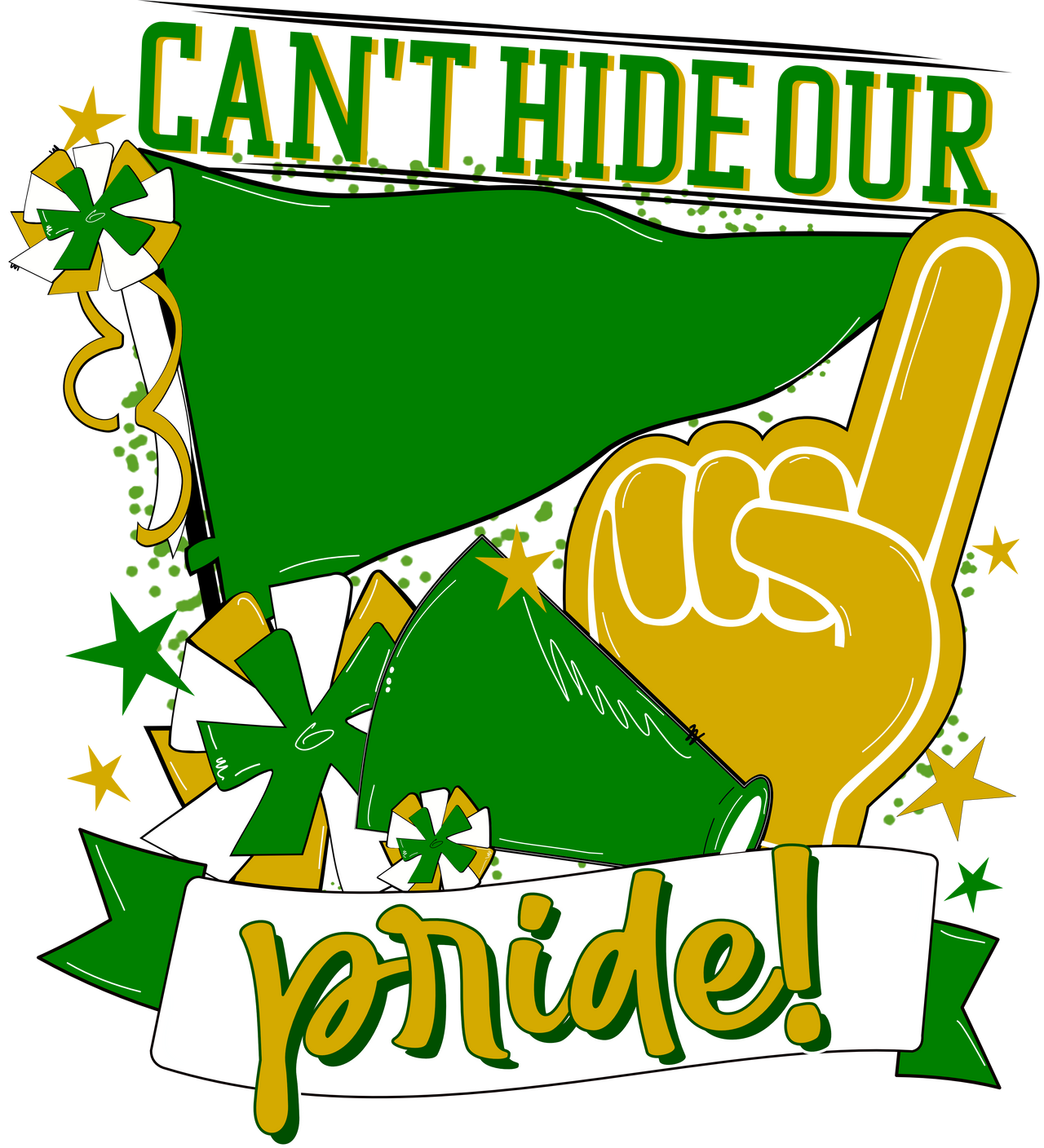 School Pride Green and Gold 22" Wood Door Hanger - DECOE-W-904915-DH