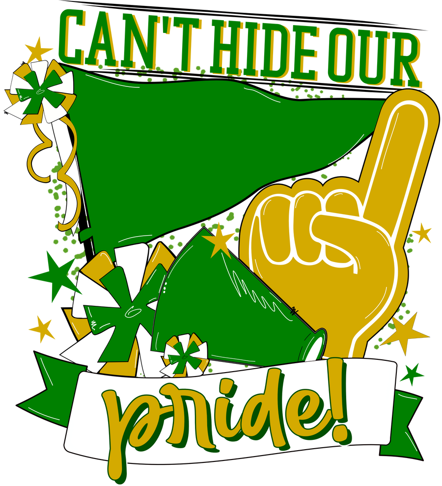 School Pride Green and Gold 22" Wood Door Hanger - DECOE-W-904915-DH