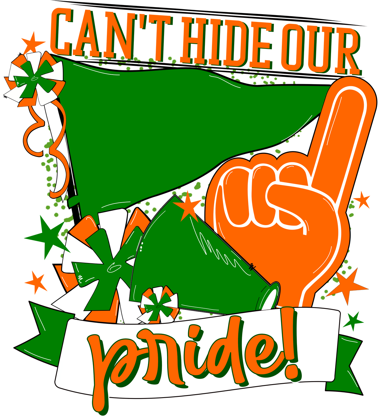 School Pride Green and Orange 22" Wood Door Hanger - DECOE-W-904916-DH