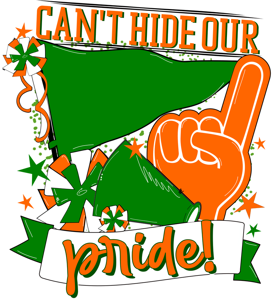 School Pride Green and Orange 22" Wood Door Hanger - DECOE-W-904916-DH