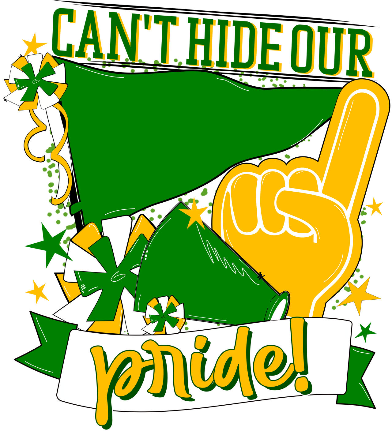 School Pride Green and Yellow 22" Wood Door Hanger - DECOE-W-904917-DH