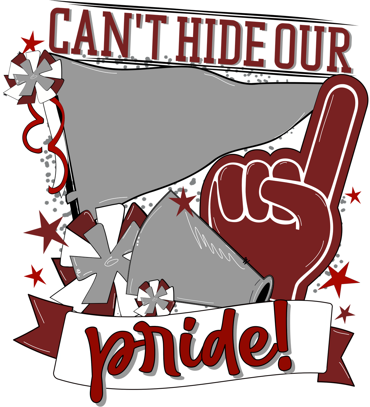 School Pride Maroon and Grey 22" Wood Door Hanger - DECOE-W-904920-DH