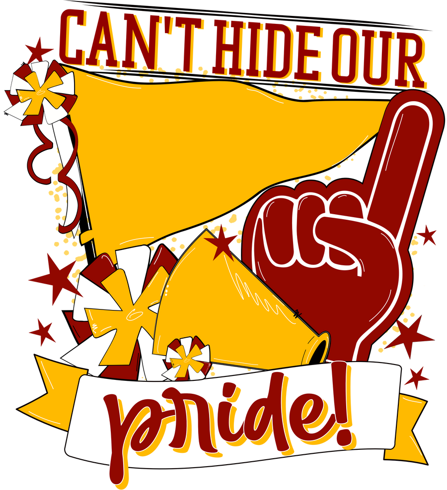 School Pride Maroon and Yellow 22" Wood Door Hanger - DECOE-W-904921-DH