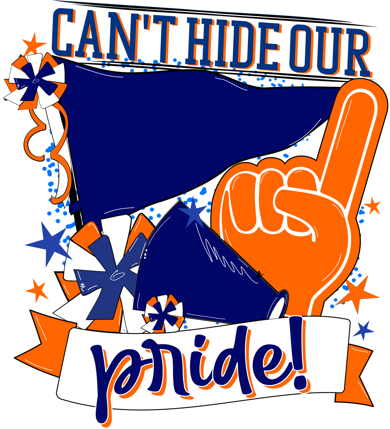 School Pride Navy and Orange 22" Wood Door Hanger - DECOE-W-904926-DH