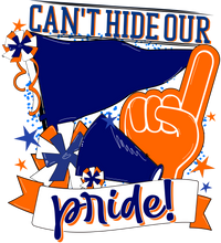 Thumbnail for School Pride Navy and Orange 22" Wood Door Hanger - DECOE-W-904926-DH