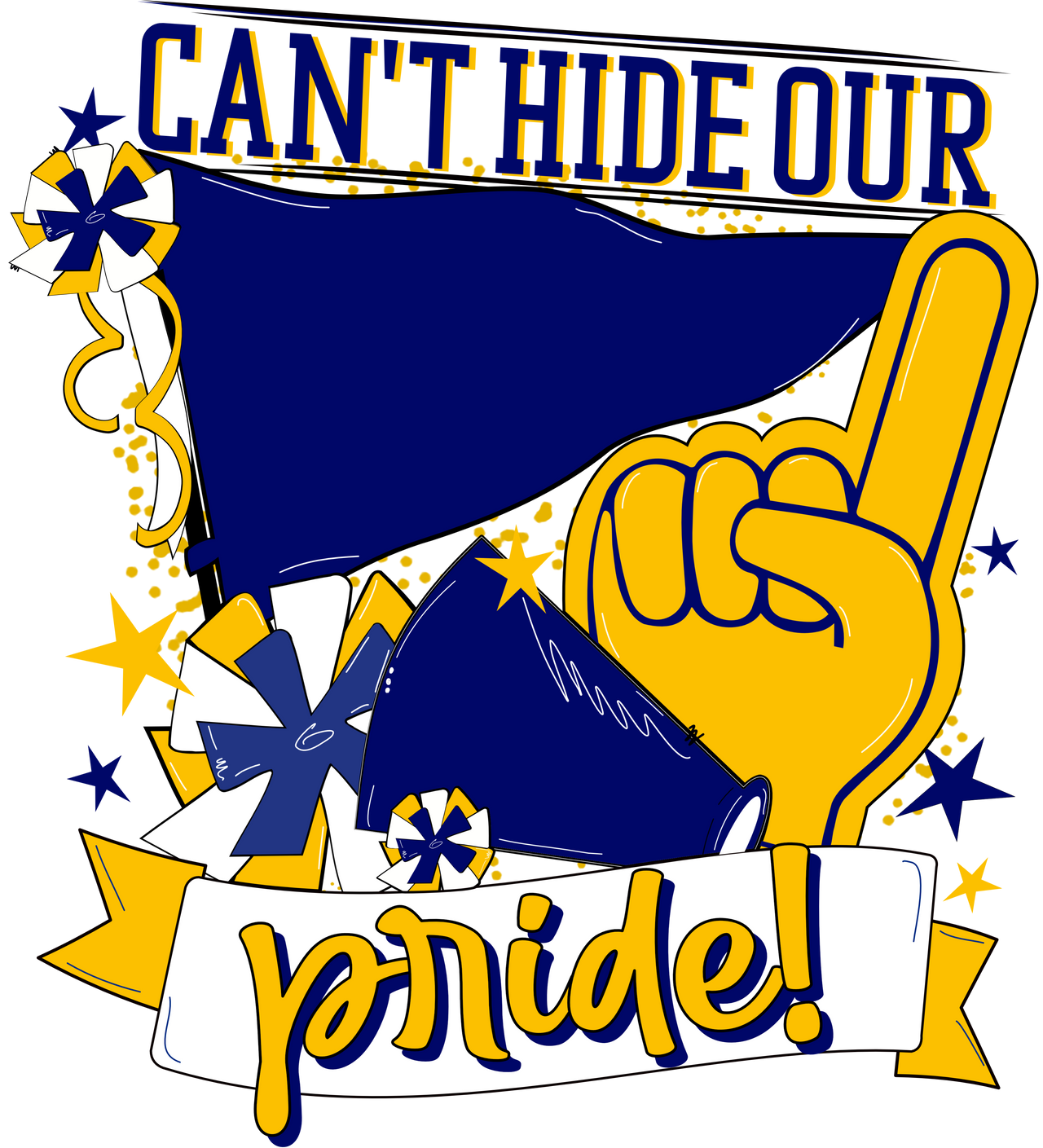 School Pride Navy and Yellow 22" Wood Door Hanger - DECOE-W-904927-DH
