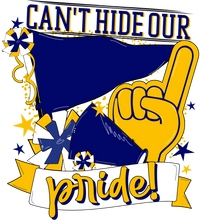 Thumbnail for School Pride Navy and Yellow 22" Wood Door Hanger - DECOE-W-904927-DH