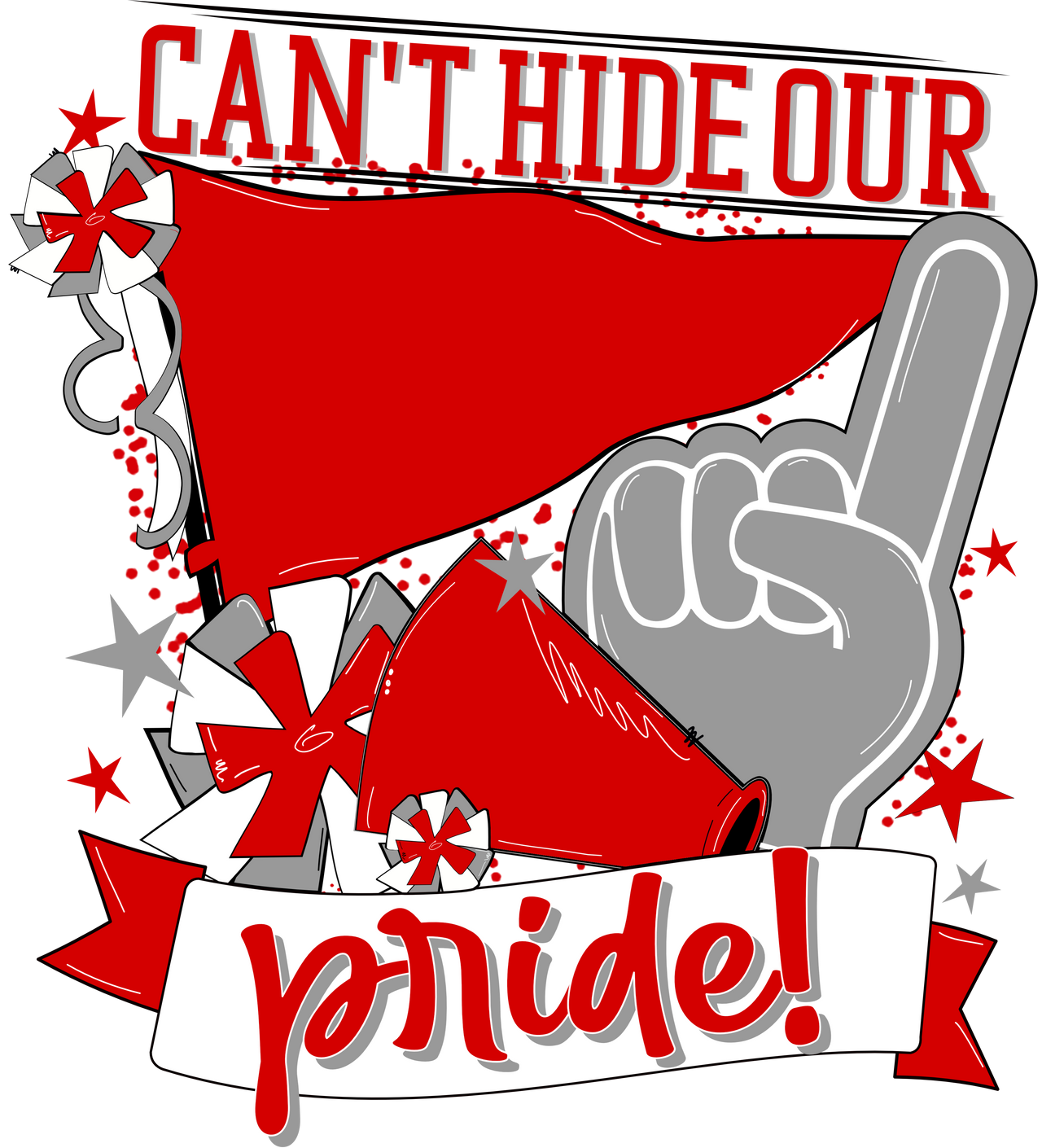 School Pride Red and Grey 22" Wood Door Hanger - DECOE-W-904937-DH