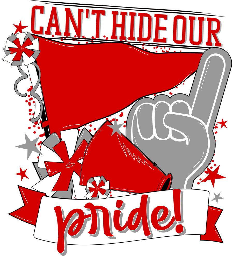 School Pride Red and Grey 22" Wood Door Hanger - DECOE-W-904937-DH