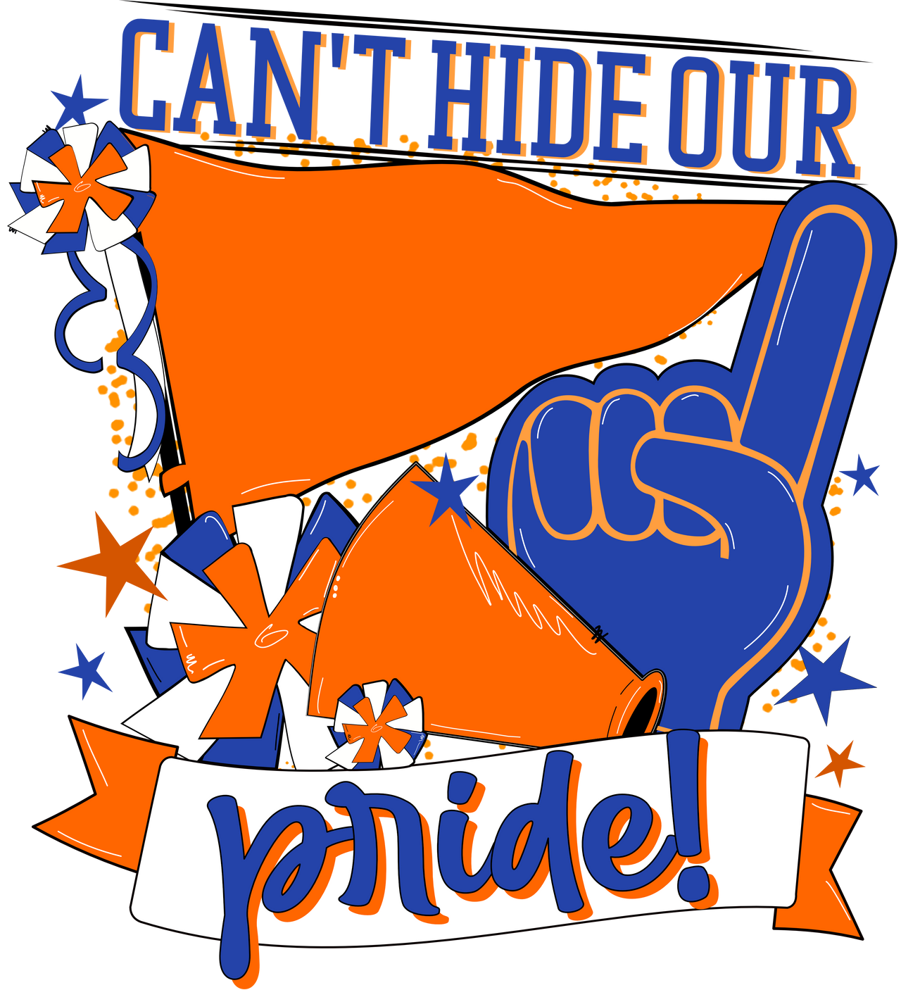 School Pride Royal and Orange 22" Wood Door Hanger - DECOE-W-904946-DH