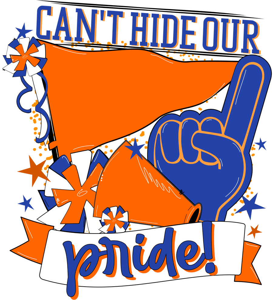 School Pride Royal and Orange 22" Wood Door Hanger - DECOE-W-904946-DH