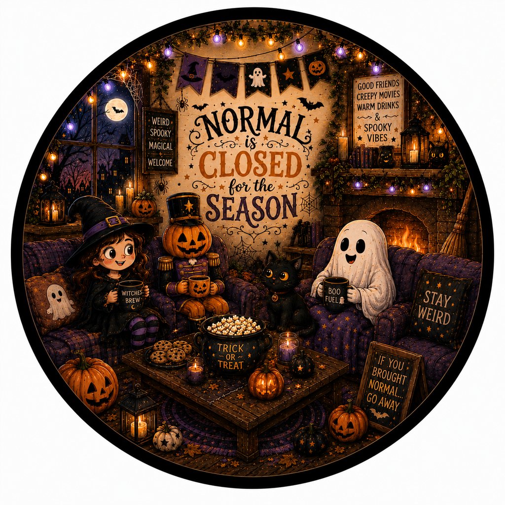 Normal Is Closed For The Season 10" Wood Wreath Sign - HVA-W-0009