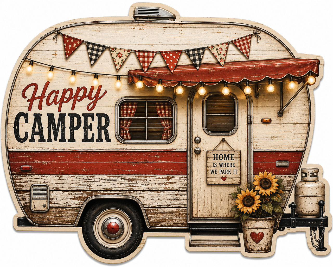 Happy Camper 12" Wood Wreath Sign - PS-W-0026