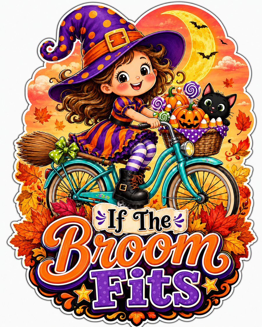 If the Broom Fits 12" Wood Wreath Sign - PS-W-0036