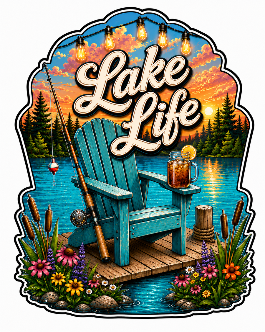 Lake Life 12" Wood Wreath Sign - PS-W-0037
