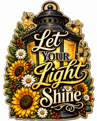 Thumbnail for Let Your Light Shine 12" Wood Wreath Sign - PS-W-0052
