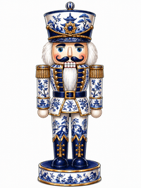 Thumbnail for Blue Nutcracker 14" Wood Wreath Sign - MF-W-0021