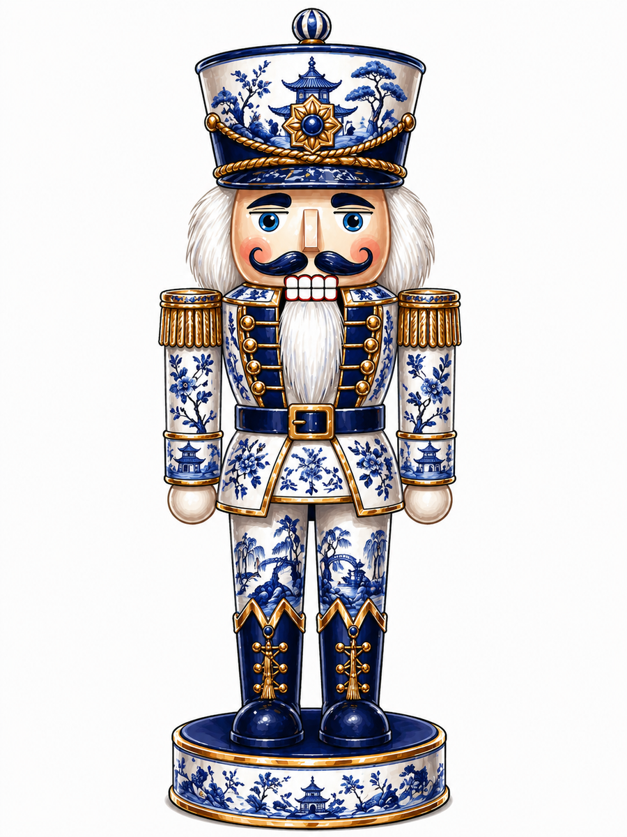 Blue Nutcracker 14" Wood Wreath Sign - MF-W-0021