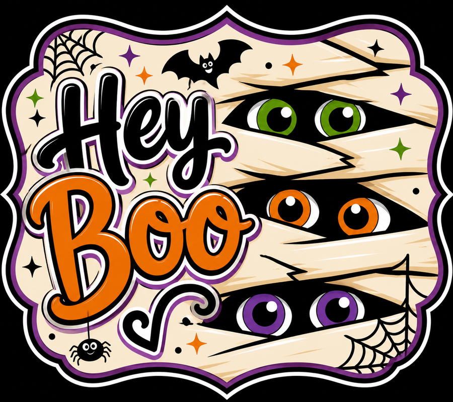 Hey Boo Eye 12" Wood Wreath Sign - MF-W-0028