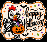 Thumbnail for Chicken Happy Halloween 22" Wood Door Hanger - MF-W-0040-DH