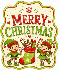 Thumbnail for Merry Christmas Elf 12" Wood Wreath Sign - MF-W-0047