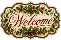 Thumbnail for Christmas Welcome 12" Wood Wreath Sign - MF-W-0100