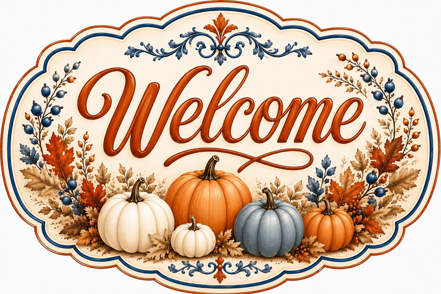 Welcome Fall 12" Wood Wreath Sign - MF-W-0049