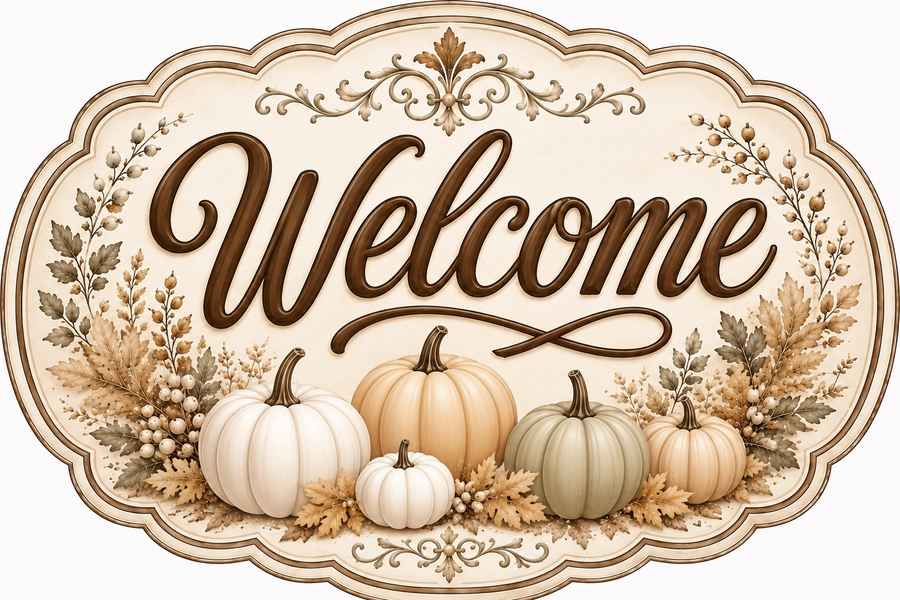 Welcome Fall 12" Wood Wreath Sign - MF-W-0052