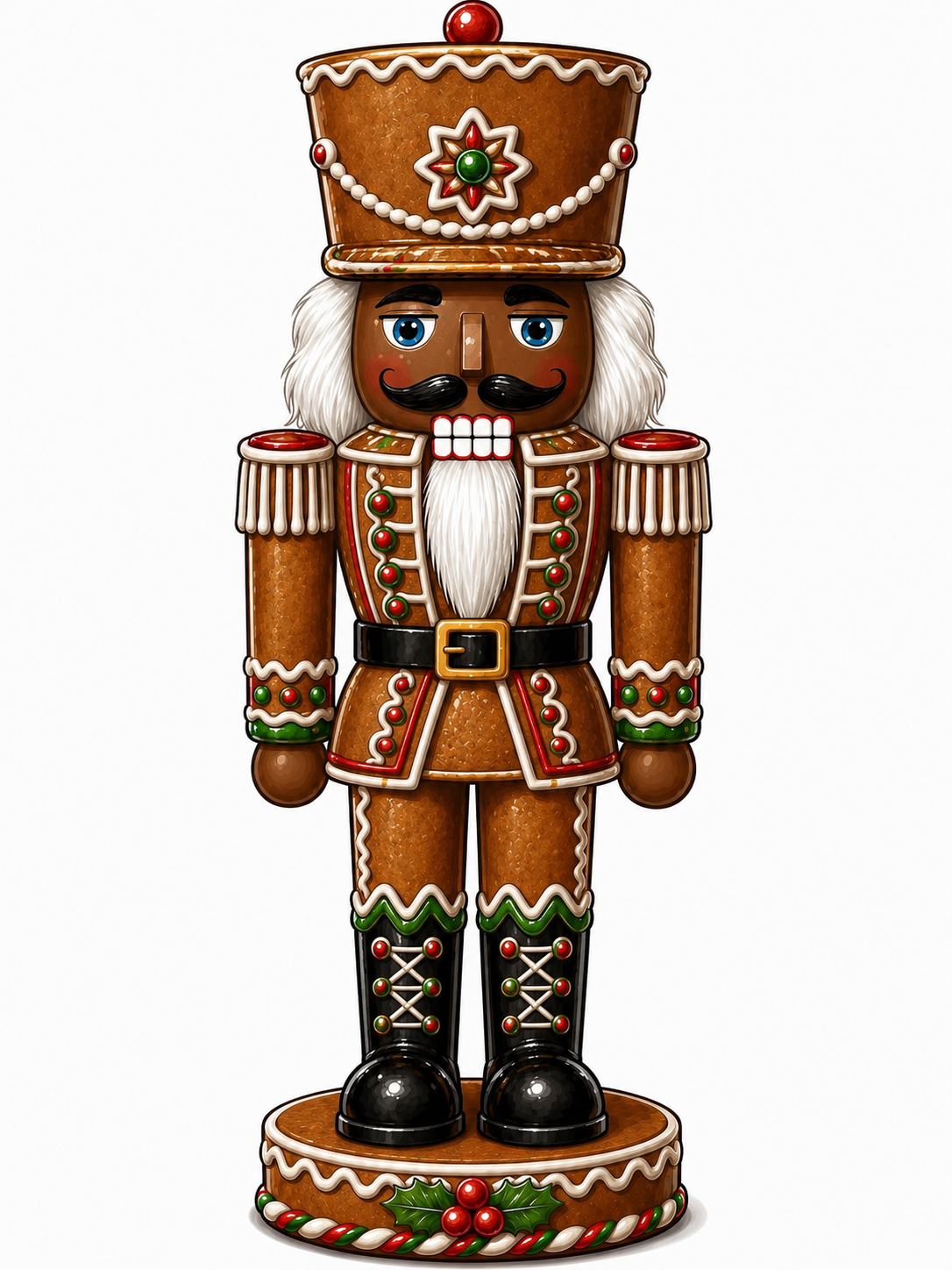 Gingerbread Nutcracker Darker Skin Tone Nutcracker 14" Wood Wreath Sign - MF-W-0055