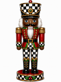 Thumbnail for Traditional Nutcracker Darker Skin Tone Nutcracker 14" Wood Wreath Sign - MF-W-0056