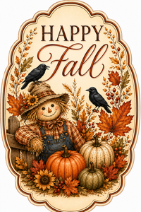 Thumbnail for Happy Fall 12" Wood Wreath Sign - MF-W-0057