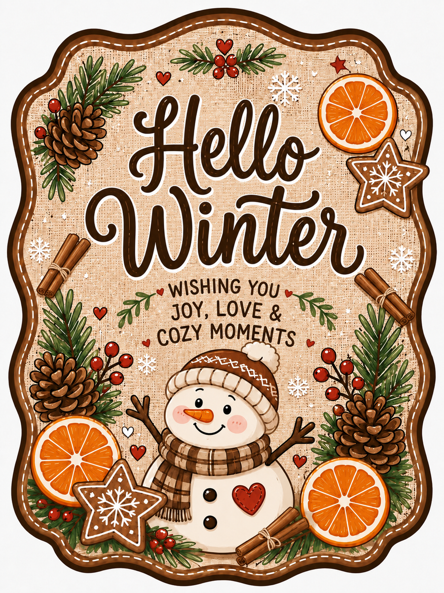 Hello Winter 12" Wood Wreath Sign - MF-W-0058