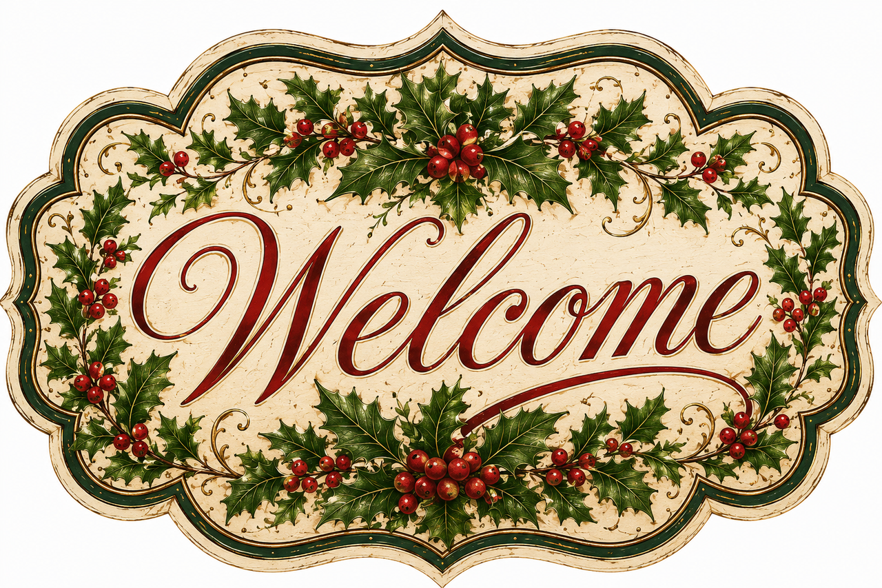 Christmas Welcome 22" Wood Door Hanger - MF-W-0100-DH