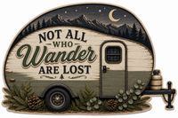 Thumbnail for Not All Who Wander Are Lost 12" Wood Wreath Sign - PS-W-0024