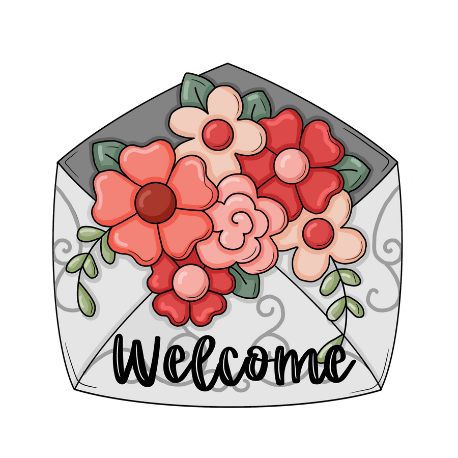 Welcome Envelope 12" Wood Wreath Sign - PCD-W-206