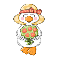 Thumbnail for Goose with flowers 12" Wood Wreath Sign - PCD-W-208