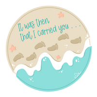 Thumbnail for Beach Foot Prints 12" Wood Wreath Sign - PCD-W-209