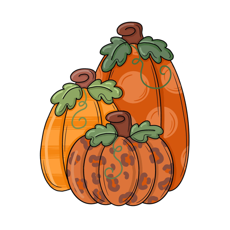Pumpkin Trio 22" Wood Door Hanger - PCD-W-218-DH