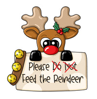 Thumbnail for Feed The Reindeer 12" Wood Wreath Sign - PCD-W-223