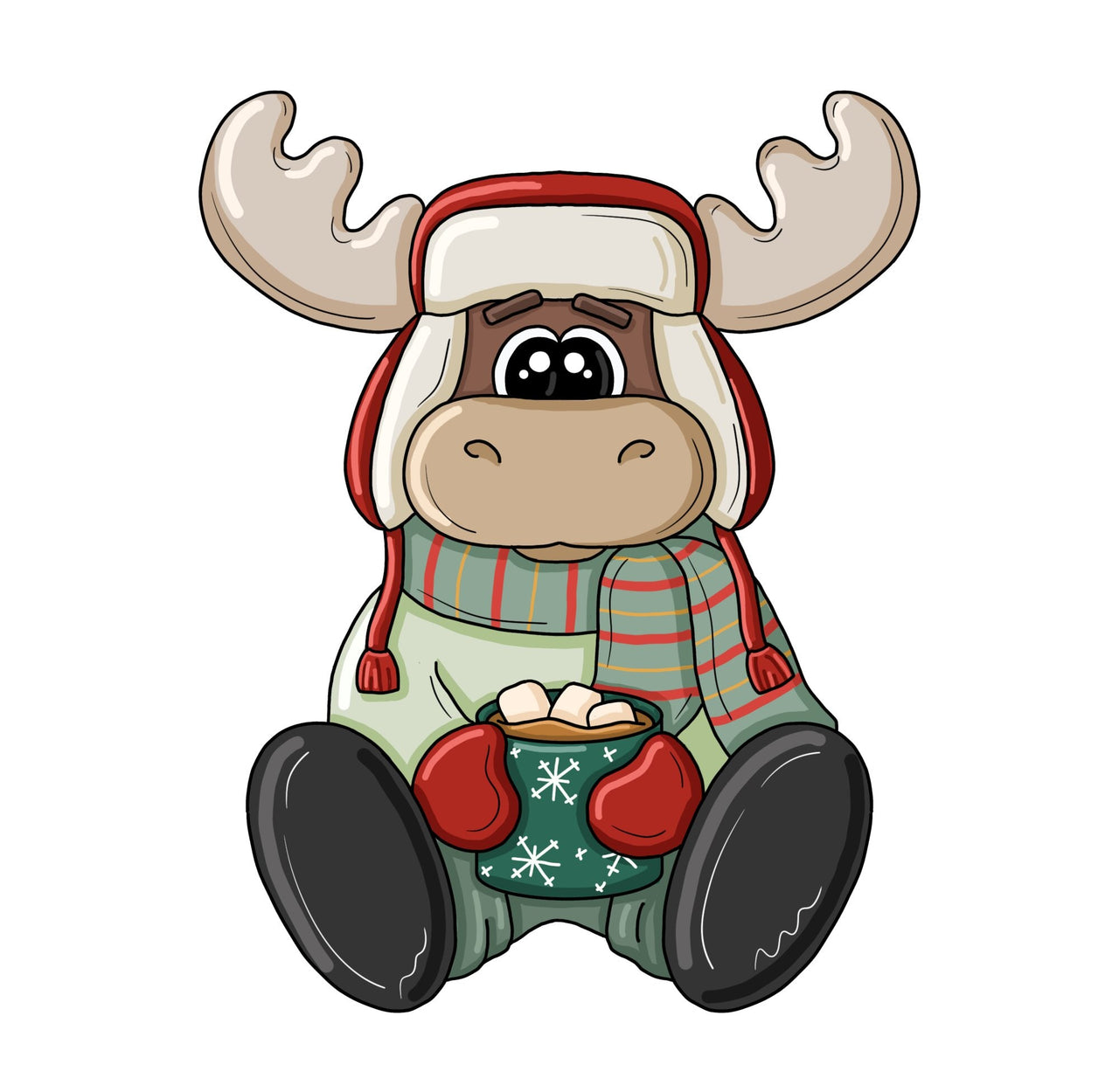 Cozy Cocoa Moose 12" Wood Wreath Sign - PCD-W-228