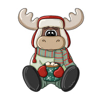 Thumbnail for Cozy Cocoa Moose 12" Wood Wreath Sign - PCD-W-228