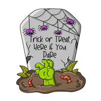 Thumbnail for Trick Or Treat Tombstone 22" Wood Door Hanger - PCD-W-232-DH
